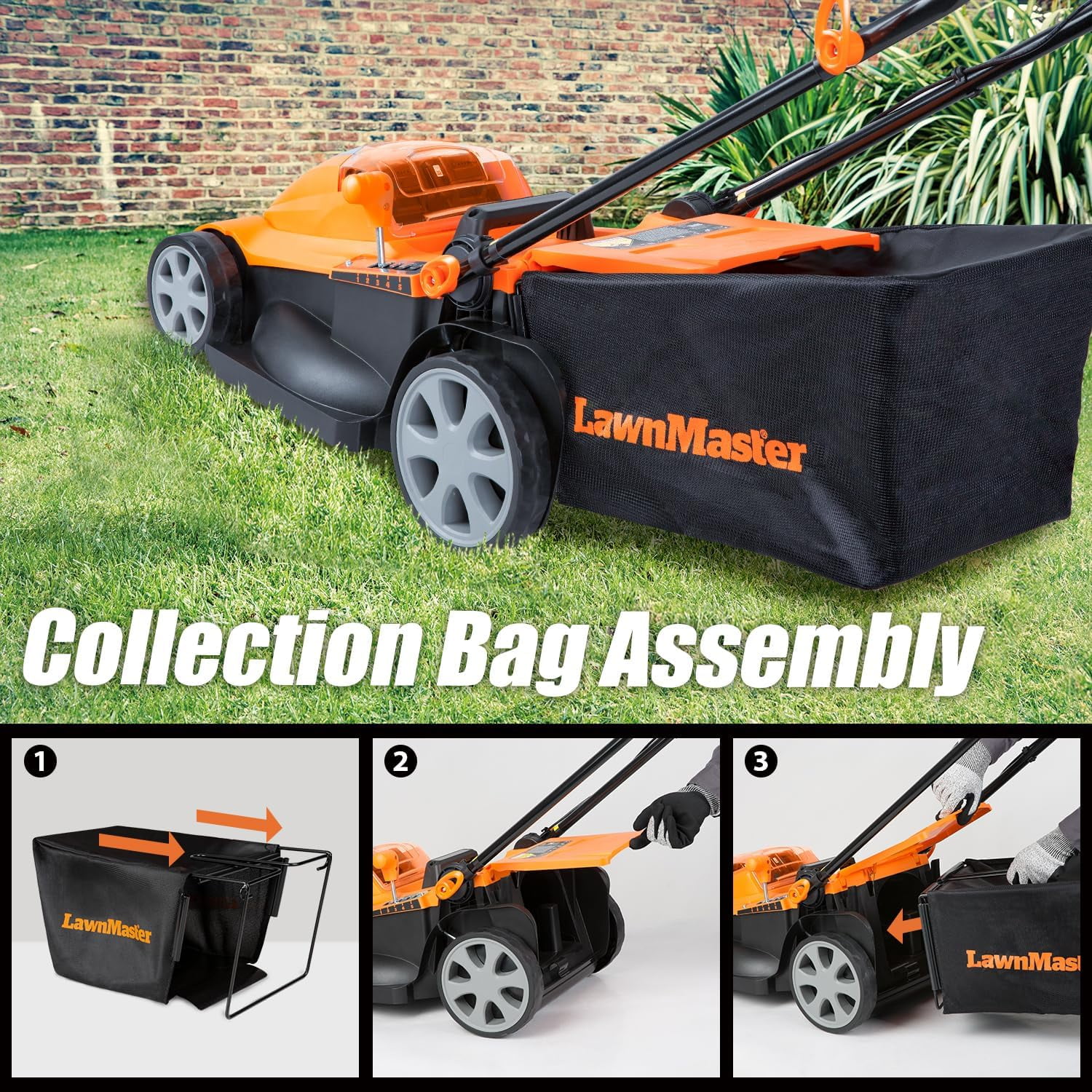 LawnMaster CLMF4817E 48V MAX Brushless Mower with 2X24V MAX 4.0Ah Battery and a Dual Charger