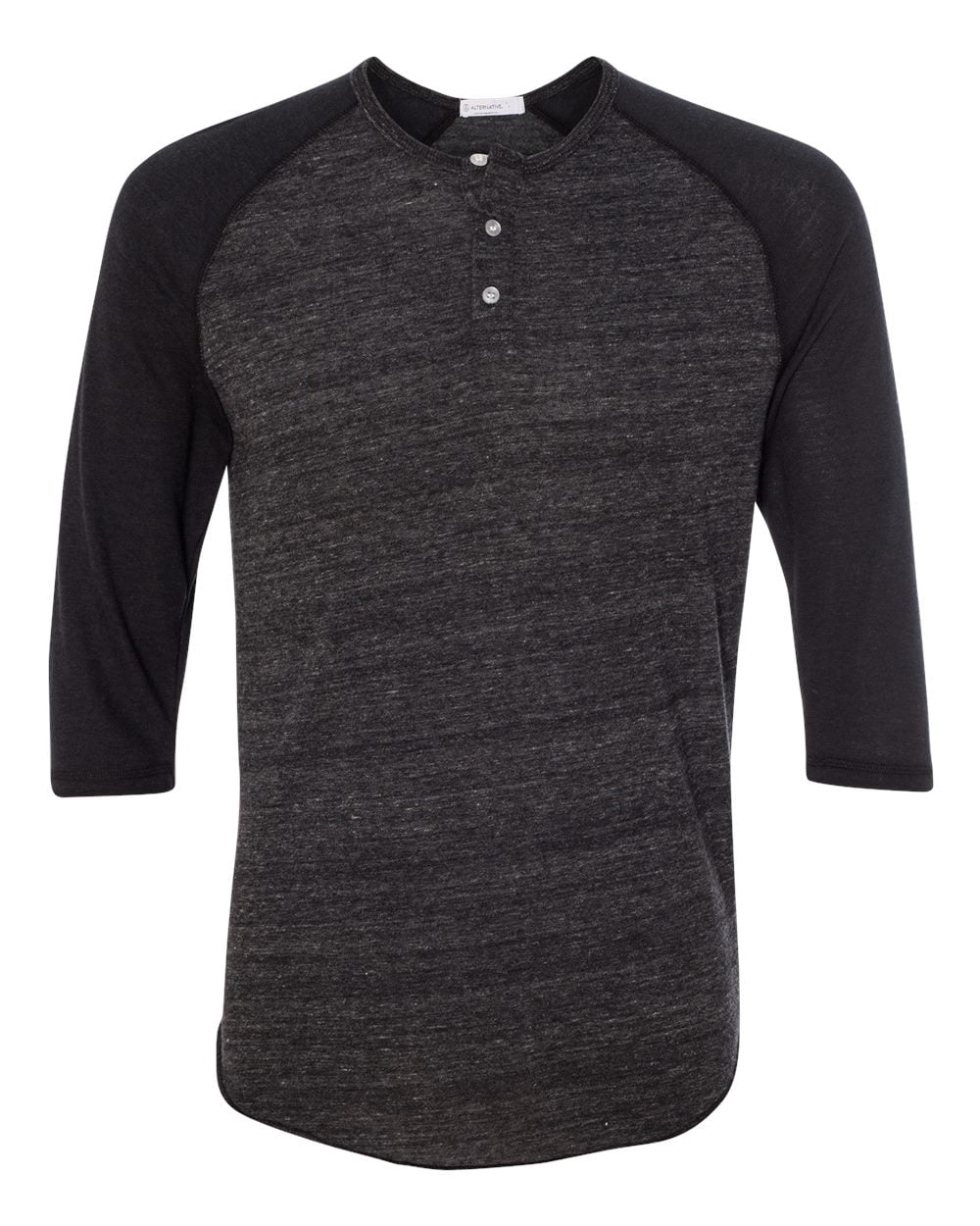Henley Raglan Alternative 1989 Men's Raglan Henley Shirt - Eco Black/ Eco True Black ...