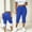 Blue women's capri leggings a1, variant on Cagogo Women's Capri Pants High Waisted Solid Casual Active Yoga Leggings Plus Size Summer Loose Fit Lounge Beach Work Trousers Vacation Clothes, Navy L