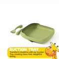 thumbnail image 2 of Muqee Peeko's Feeding Set with Silicone Plate and Baby Utensils in Green Color - (3 Piece Set), 2 of 10