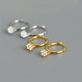 thumbnail image 6 of QQTDFG 925 Sterling Silver Round CZ Huggie Hoop Dangle Drop Earrings F0052-Gold, 6 of 9