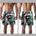 thumbnail image 3 of luoweisi Men's Beach Shorts Quick Dry Swim Trunks with Mesh Lining Raccoon S, 3 of 5
