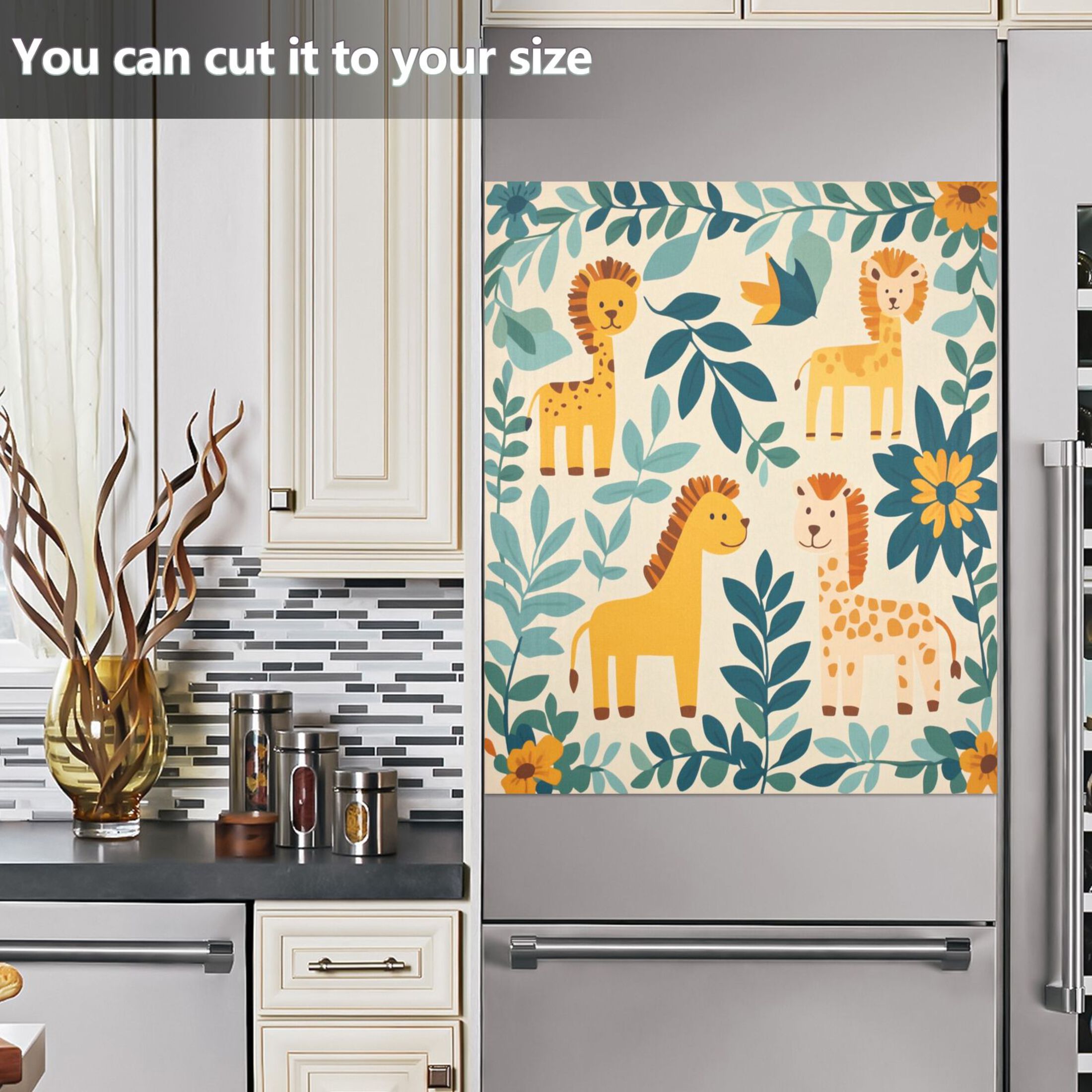 Dishwasher Magnetic Sticker 23x26 Inch Refrigerator Magnetic Sticker Washing Machine Magnetic Sticker Kitchen Panel Magnetic Sticker Home Decor Cool Cartoon Animals