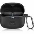 thumbnail image 1 of wonima11 for JBL Tune Buds Case Cover, Soft Silicone Protective Earbuds Case Front LED Visible, Only Compatible with JBL Tune Buds, Headphones Case with Carabiner Accessories Set(Black), 1 of 1