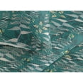 thumbnail image 3 of Ambesonne Leaves Greenery Quilted Bedspread Set 3 Pcs, Fantasy Leafy Art, Twin, Teal Cadet Blue and Mustard, 3 of 4