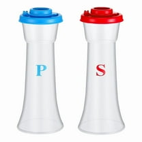 Plastic Salt and Pepper Shakers with Lids Large Hourglass Covered Moisture Proof Shaker Container 2pack