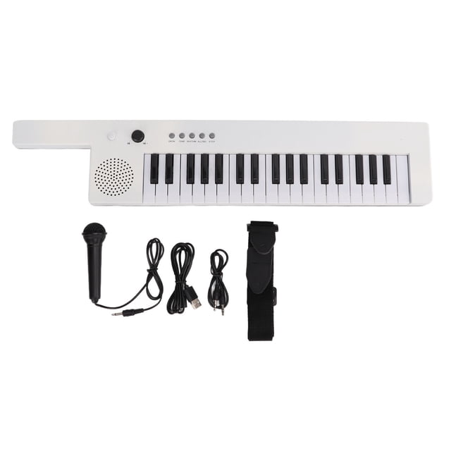 Teclado de 37 teclas, piano, guitarra portátil, órgano electrónico, mini keytar, instrumento musical educativo, BF-3755, blanco