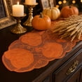 thumbnail image 6 of geerera 72" Lace Pumpkin Table Runner, Orange Scalloped Edge Harvest Runner, Rustic Fall Thanksgiving Table Decor for Dining Table, Mantel & Home, 6 of 6