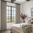 thumbnail image 3 of Jainmy Pinch Pleated Sheer Curtains,Drapes Back Tab Pleat Hooks Rings,Neutral Boho Window Curtains Living Room Bedroom,2 Panels,Dark Flax,40"×90", 3 of 9