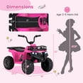 thumbnail image 3 of Costway Kids Ride On Electric ATV 6V 4-Wheeler Quad Car with One-Button Start Tread Tires Pink, 3 of 9
