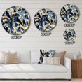 thumbnail image 5 of Designart "Abstract Pattern with Blue and Golden Textures XVII" Minimalism Oversized Wall Clock, 5 of 5