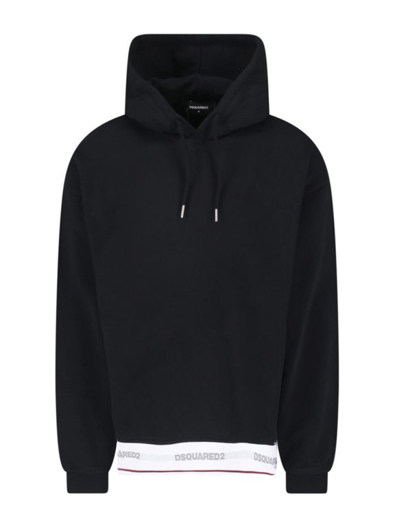 Black Cotton Drawstring Hoodie (Men's)