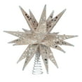 thumbnail image 2 of Kurt Adler 12-Inch Champagne and Silver Glitter Moravian Star Treetop, 2 of 4
