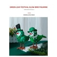 thumbnail image 4 of St.Patrick's Day Glowing Green Bird, St.Patrick's Day Birds Decor, Lighted Fabric Bird Figurines with Hat & Leaf Clovers, Tabletop Standing Bird Ornaments, for Home Kitchen Table Window, 4 of 7