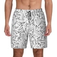 thumbnail image 2 of Goofa Black White Music Printed Men's Swim Trunks Board Shorts Quick Dry Mens Swimming Trunks with Compression Liner,Breathable Fit Hawaii Beach Shorts-, 2 of 9
