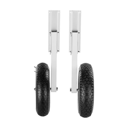 KFFKFF Boat Launching Wheels, 300 lbs Capacity, 15" Aluminum Alloy Transom Wheels with Inflatable Rubber Tires, Foldable Design with 4 Quick-Release Pins,Suitable for 14.7 ft Inflatable Fishing Boats