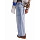 thumbnail image 2 of Pantalones Vaqueros Estilo Barril para Mujer, Informales, Anchos, Elásticos, de Tiro Medio, Estilo Boyfriend, Y2k, Holgados, con Cordón. Azul M, 2 of 8
