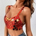 thumbnail image 5 of Levmjia Womens Tank Tops Fashion Halter Sleeveless V Neck Sequined Chain Beaded Slim Casual Blouse For Daily Wear Versatile Daily Wear, 5 of 9