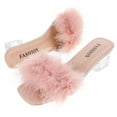 thumbnail image 4 of COSMOBETTY Open Toed Slippers Pink Breathale PU Slipper for Women with Chunky Heel 1 Pair, 4 of 8