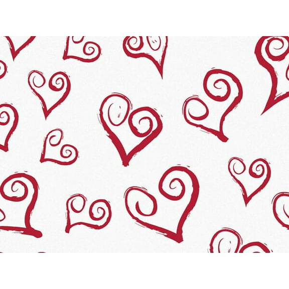 Pack Of 240, Curly Swirly Hearts Tissue Paper 20" x 30" Sheets Made in USA