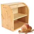thumbnail image 2 of 2-Layer Large Bread Box Bread Food Storage Boxes Bamboo Kitchen Counter Container, 2 of 12