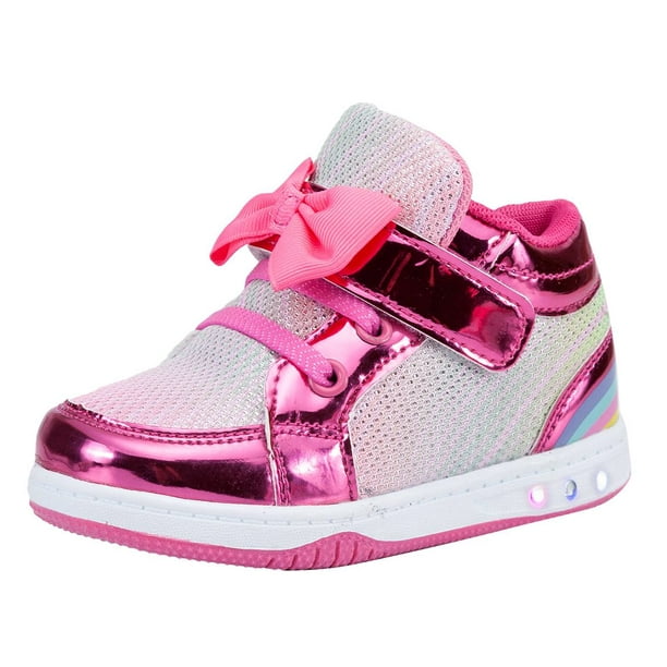 NEWMALL Toddler Glitter Shoes Girls Flashing Cute Bowknot Sneakers (5