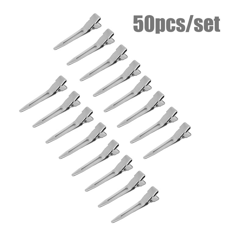 TureClos 50 Pack 1.75 Inches Single Prong Curl Metal Hair Clips
