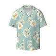 thumbnail image 4 of Salouo Floral Daisy Pattern Cuban Collar Shirts for Men Button-Down Shirt Men's Short Sleeve Shirts Hawaiian Shirts Casual Shirts -XX-Large, 4 of 6