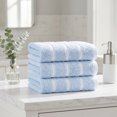 thumbnail image 6 of REGALWOVEN Striped Cotton Bathroom Hand Towels, 13" x 29" Absorbent Soft Decorative Hand Towel Set for Kitchen, Spa, Gym Blue 2-Piece, 6 of 7