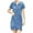 Light Blue Dress, variant on Women's Mini Denim Dress with Pocket Discount Solid Color Boho Retro Holiday Short Sleeve Summer Beach Sale V Neck Sundress for Girls Button Elegant Leisure Dark Blue XL