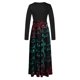 thumbnail image 4 of ICHUANYI Clearance Women's Fashion Printed Long Sleeve Round-neck Pullover Patchwork Dress(Black, S) ICHUANYI WER2023081511201, 4 of 5
