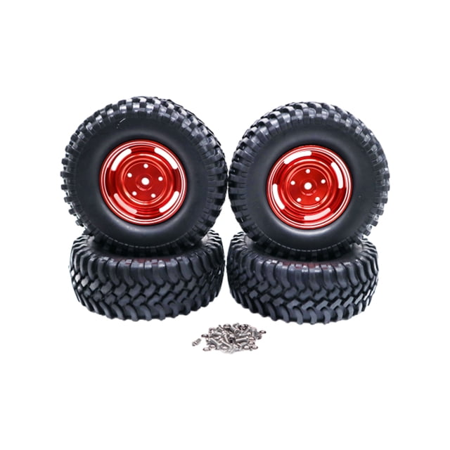 Vogacara Neumático de simulación de 4 orificios de 100 mm para ECX 1/12 Rc RGT136100 Ingeniería de precisión 4 orificios de 100 mm Kits de construcción modelo rojo