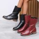 thumbnail image 3 of NECHOLOGY Botas Mujer Adulto Femenino Zapatos Botines mujer Botas de barril medio para mujer, botas a la moda de tacón cuadrado, botas cómodas de ante de tacón grueso para mujer (Red, 40), 3 of 7
