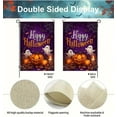 thumbnail image 4 of Happy Halloween Garden Flags 12x18 Double Sided Burlap Holiday Pumpkin Ghosts Garden Flag Halloween Outdoor Decorations Small Decorative Yard Lawn Porch Flags for Outside, 4 of 6