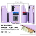 thumbnail image 6 of Wallet Case for Samsung Galaxy S20 Plus, with Crossbody Shoulder Strap & Hand Wrist Cards Holder Zipper Pocket Stand Feature Full Protective Shockpoof Phone Case for Samsung Galaxy S20+, Lightpurple, 6 of 7