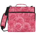 thumbnail image 2 of Zipper Binder with Shoulder Strap 2 inch 3 Ring Waterproof File Folder Organizer Bag 500 Sheet Seamless Pattern with Pink Rose, 2 of 8