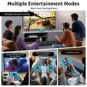 RG DS Handheld Game Consoles RG DS Gaming Console Dual-screen Video Game Console Android 14 Portable Pocket Arcade 40000mAh Battery WiFi Bluetooth HD Output Turquoise