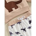 thumbnail image 6 of Infant Boy Spring Cartoon Dinosaur Pattern Long Sleeve Round Neck Sweatshirt Elastic Waist Pants 2Pcs Outfit, 6 of 8