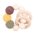 thumbnail image 1 of Productos para bebés Clip de chupete de madera para apaciguar al bebé Bola de lana grande Muelas para morder DIY Cadena para chupete Cadena anticaída, 1 of 6