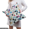 thumbnail image 4 of Ambesonne Grid Fabric by the Yard Upholstery, Colorful Shapes Pattern, 1 Yard, Multicolor, 4 of 4
