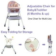 thumbnail image 4 of PUEDO 4-in-1 Baby High Chair Portable Toddler Dining Chairs Eat & Play Convertible Highchair with Adjustable Tray, Purple, 4 of 6