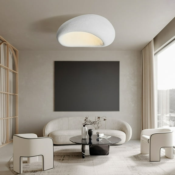 LittleGlovo Modern Wabi-sabi Style Ceiling Lamp Japanese Style Master Bedroom Resin Lamp