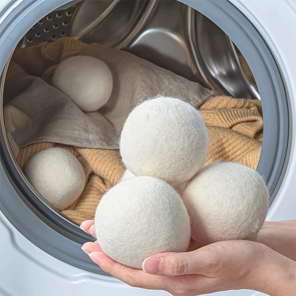 Premium Natural Wool Dryer Balls - Replace Dryer Sheets & Fabric Softener - Laundry Balls For Dryer