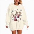 thumbnail image 6 of Towmus Ugly Christmas Sweatshirt Funny Elk Sequins Graphic Long Sleeve Women Casual Crew Neck Pullover Tops, 6 of 6