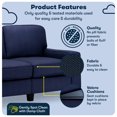 thumbnail image 3 of Serta Palisades 61" Track Arm Sofa Loveseat with Removable Covers Navy Blue, 3 of 16