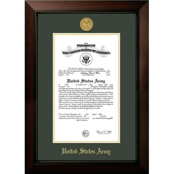 Campus Images ARCLG001 10 x 14 in. Patriot Frames Army Certificate Legacy Black Cherry Satin Frame with Gold Medallion