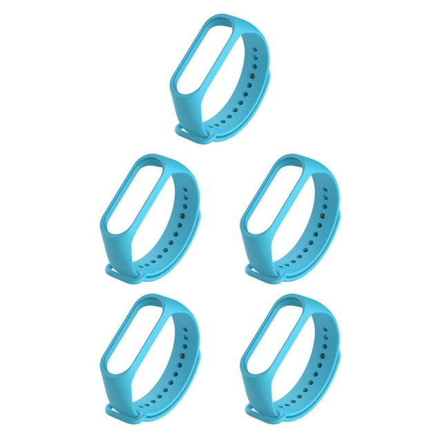braveheart Replacement Strap Skin-friendly Wear-resistant Smart Wrist Strap Sport Bracelet Easy Installment Replacement for Mi 3 Light Blue 5Set
