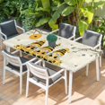 thumbnail image 2 of Yellow Bees Gnomes Table Cloths for 5 Foot Rectangle Tables, Spring Floral Branches Sunflower Patio Waterproof Elastic Fitted Tablecloths, Washable Rectangular Table Cover for Camping, 2 of 8