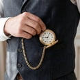 thumbnail image 4 of Minzimin Smooth Vintage Pocket Watch with Chain, Arabic Numerals Scale Mens Watch Christmas Graduation Birthday Gifts Fathers Day, 4 of 9