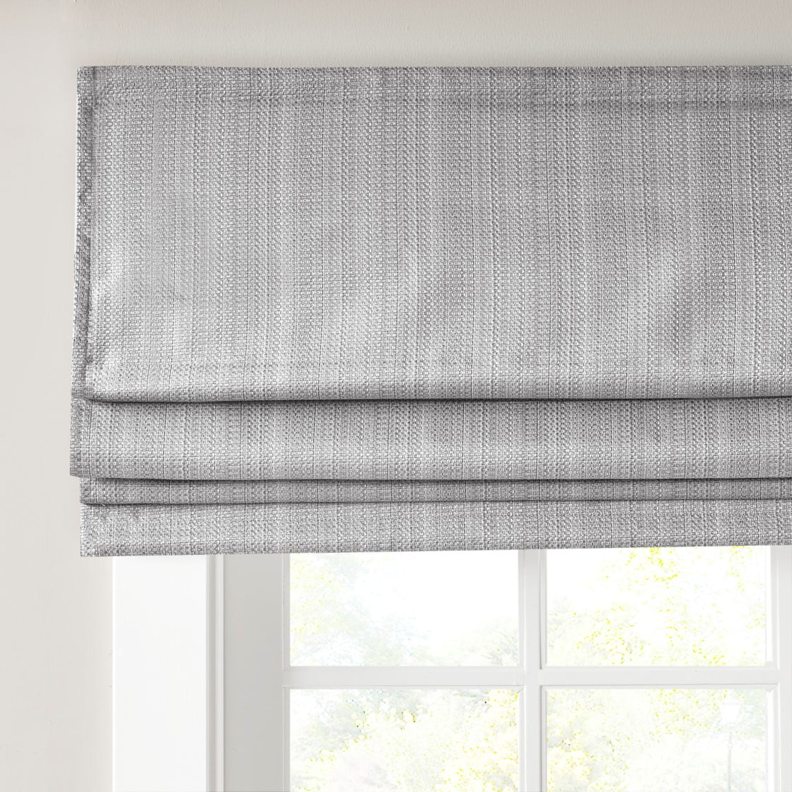 MAYEERTY Basketweave Room Darkening Cordless Roman Shade, Grey, 64" L x 33" W